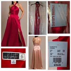 David's Bridal DB Studio Collection Red Gown
